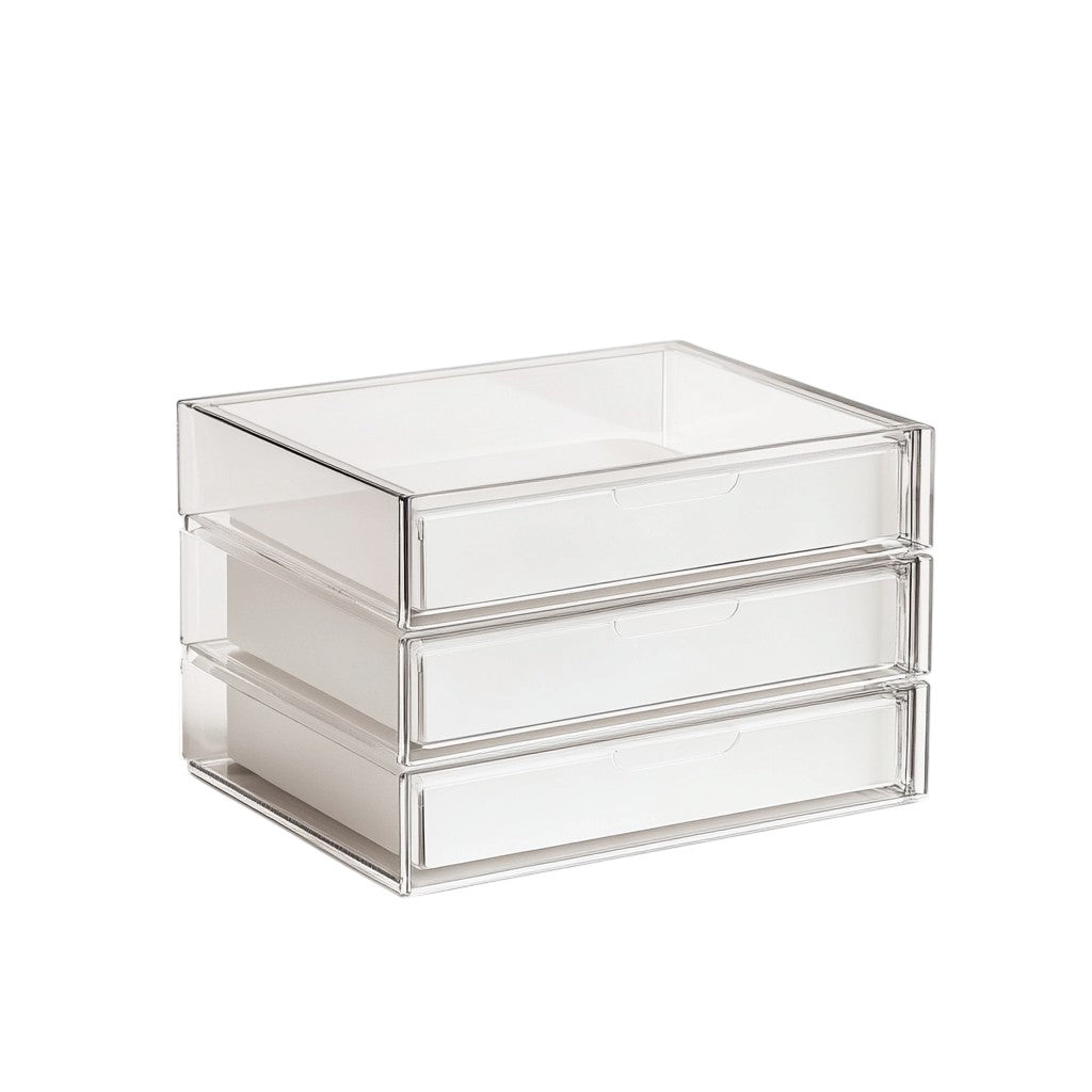 Kedri Minimalist 3-Drawer Acrylic Desk Organizer