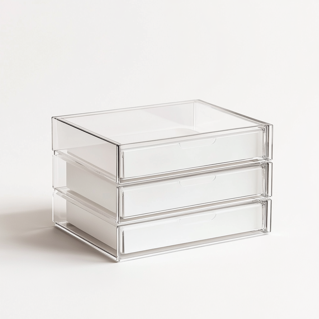 Kedri Minimalist 3-Drawer Acrylic Desk Organizer